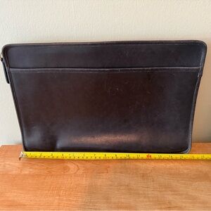 Vintage Coach Black Leather Portfolio Laptop Case